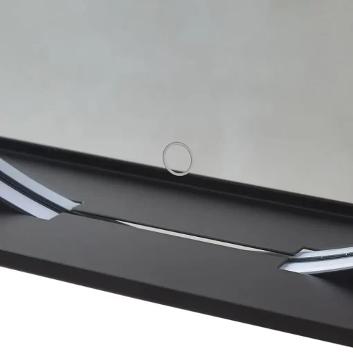 Lucande LED spiegel Miren, zwart, aluminium, CCT, plank