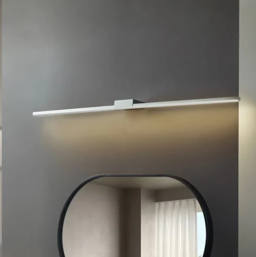 Lucande LED spiegellamp Kivana, chroom, metaal, 120cm, IP44