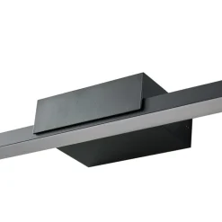 Lucande LED spiegellamp Kivana, zwart, metaal, 90cm, IP44