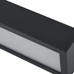 Lucande LED spiegellamp Zafira, zwart, aluminium, 90 cm, IP44