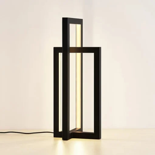 Lucande LED tafellamp Hylda, hoogte 42 cm, zwart, aluminium