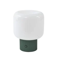 Lucande LED tafellamp Katrin Palm, groen, glas