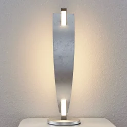 Lucande LED tafellamp Marija, zilverkleurig, dimbaar, 62 cm