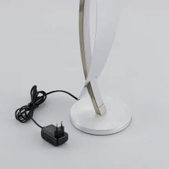 Lucande LED tafellamp Marija, zilverkleurig, dimbaar, 62 cm