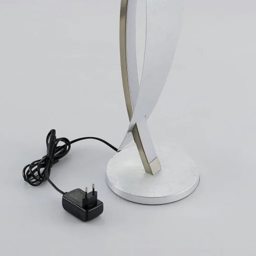 Lucande LED tafellamp Marija, zilverkleurig, dimbaar, 62 cm