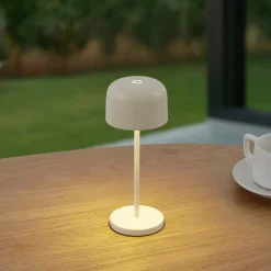 Lucande LED tafellamp Quill, beige, CCT, dimbaar