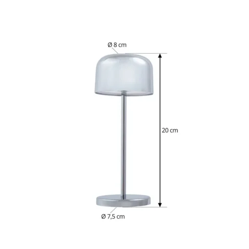 Lucande LED tafellamp Quill, chroom, CCT, dimbaar