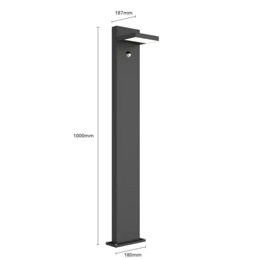 Lucande LED tuinpadverlichting Silvan, 100 cm, sensor, antraciet