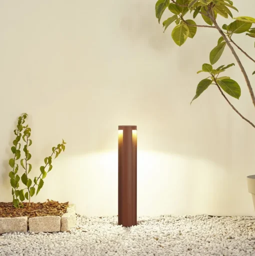 Lucande LED tuinpadverlichting Raiku, roestkleurig, aluminium, 65 cm