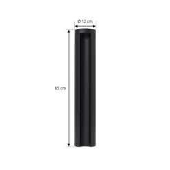 Lucande LED tuinpadverlichting Raiku, zwart, aluminium, 65 cm