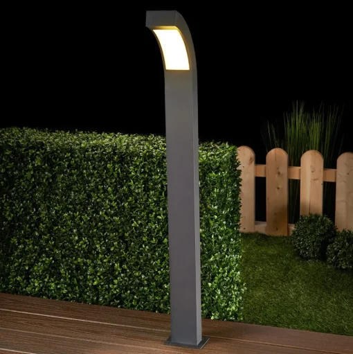 Lucande LED tuinpadverlichting Lennik, 100 cm, antraciet, metaal