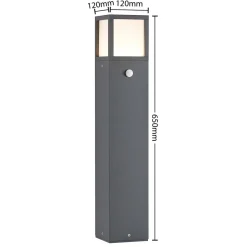 Lucande LED tuinpadverlichting Dewari, bewegingsmelder, 65 cm, IP54