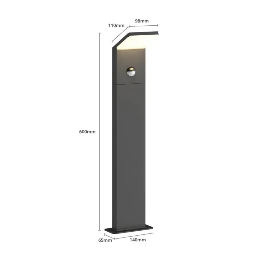 Lucande LED tuinpadverlichting Nevio, sensor, 60cm, antraciet