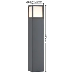 Lucande LED tuinpadverlichting Dewari, 65 cm, donkergrijs, IP54