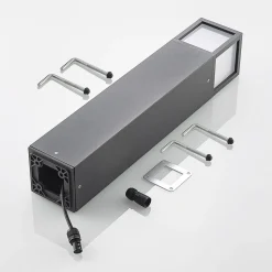 Lucande LED tuinpadverlichting Dewari, 65 cm, donkergrijs, IP54