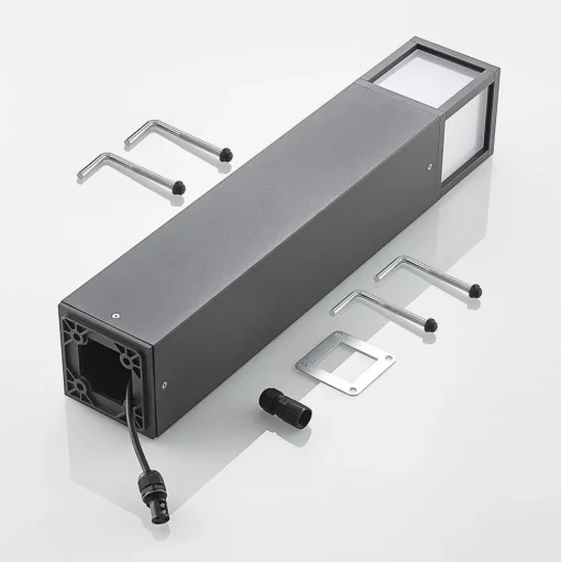 Lucande LED tuinpadverlichting Dewari, 65 cm, donkergrijs, IP54