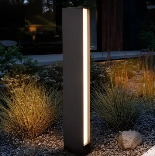 Lucande LED tuinpadverlichting Lirka, 2-lamps, grijs, metaal, 60cm