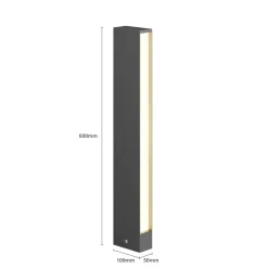 Lucande LED tuinpadverlichting Lirka, 2-lamps, grijs, metaal, 60cm