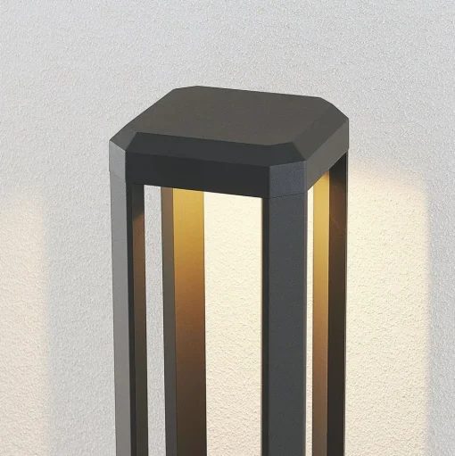 Lucande LED tuinpadverlichting Fery, antraciet, metaal, 80cm, IP65