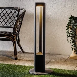 Lucande LED tuinpadverlichting Silvan, 65 cm, antraciet, metaal