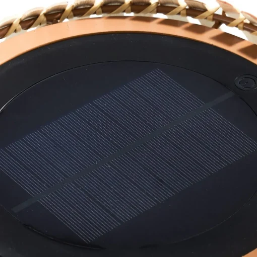 Lucande LED vloerlamp Eligio, bamboe, Ø 39 cm, RGB