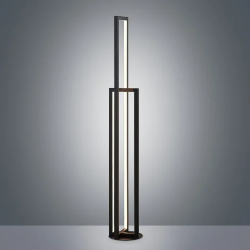 Lucande LED vloerlamp Hylda, 123 cm, zwart, aluminium