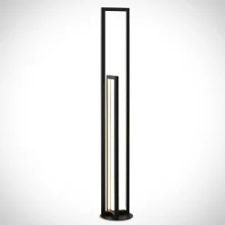 Lucande LED vloerlamp Hylda, 123 cm, zwart, aluminium