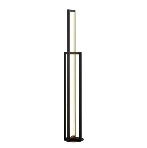 Lucande LED vloerlamp Hylda, 123 cm, zwart, aluminium