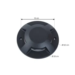 Lucande LED vloerspot Jeffrey, zwart, 4-lamps, Ø 20 cm