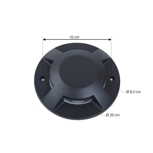 Lucande LED vloerspot Jeffrey, zwart, 4-lamps, Ø 20 cm