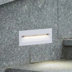 Lucande LED wand inbouwlamp Loya, 23 x 8 cm, wit, IP54