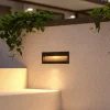 Lucande LED wand inbouwlamp Loya, 23 x 8 cm, grijs, IP54