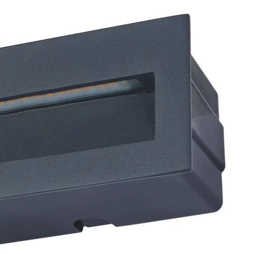 Lucande LED wand inbouwlamp Loya, 23 x 8 cm, grijs, IP54