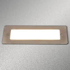 Lucande LED wand inbouwlamp Holly, 17 cm, roestvrij staal