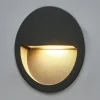 Lucande LED wand inbouwlamp Loya, Ø 11,5 cm, grijs, IP54