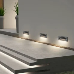 Lucande LED wand inbouwlamp Zandro, 25 cm, antraciet, IP65