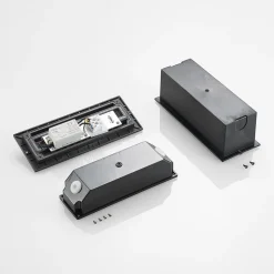 Lucande LED wand inbouwlamp Zandro, 25 cm, antraciet, IP65