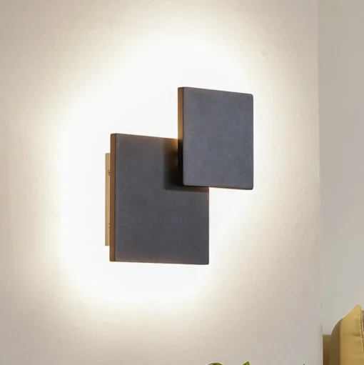 Lucande LED wandlamp Elrik, zwart, 27 cm hoog, metaal