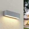 Lucande LED wandlamp Lengo, 25 cm, zilver, 1-lamp, IP65