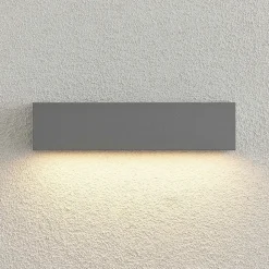 Lucande LED wandlamp Lengo, 25 cm, zilver, 1-lamp, IP65