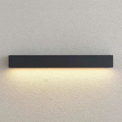 Lucande LED wandlamp Lengo, 50cm, antraciet, down, 3.000K