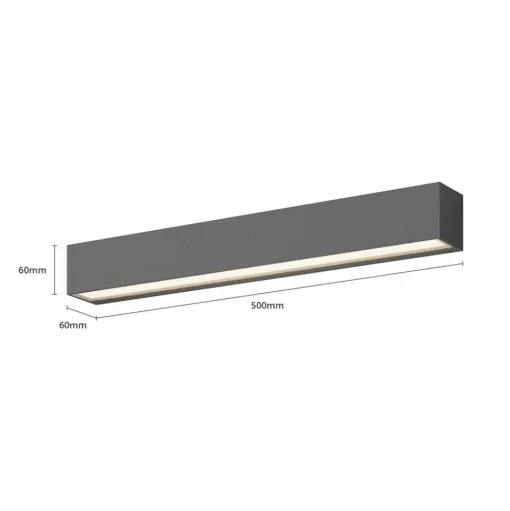 Lucande LED wandlamp Lengo, 50cm antraciet, up/down 3000K