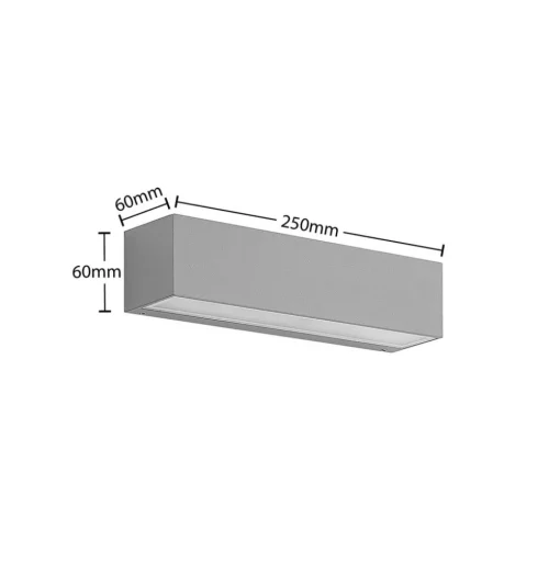 Lucande LED wandlamp Lengo, 25 cm, zilver, 2-lamps, IP65