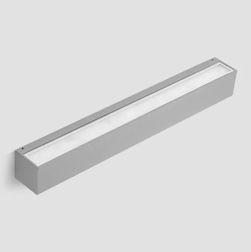 Lucande LED wandlamp Lengo, 50 cm, zilver, 2-lamps, IP65