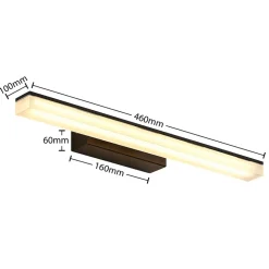 Lucande LED wandlamp Lisana, horizontaal, 46 cm, IP44