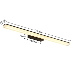 Lucande LED wandlamp Lisana, horizontaal, 75 cm, IP44