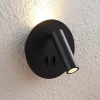 Lucande LED wandlamp Magya, zwart 2-lamps, rond