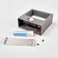 Lucande LED wandlamp op zonne-energie Mahra, antraciet, metaal, sensor