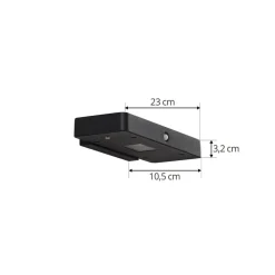 Lucande LED wandlamp Tavon, hoekig, zwart, sensor