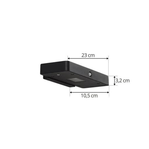 Lucande LED wandlamp Tavon, hoekig, zwart, sensor